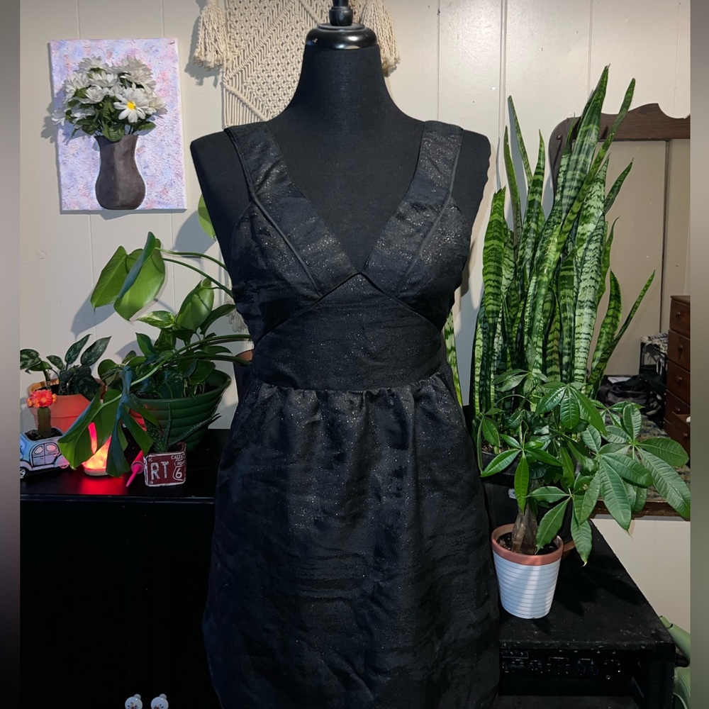 H&M sparkly black dress wide open back. Size 2 or XS